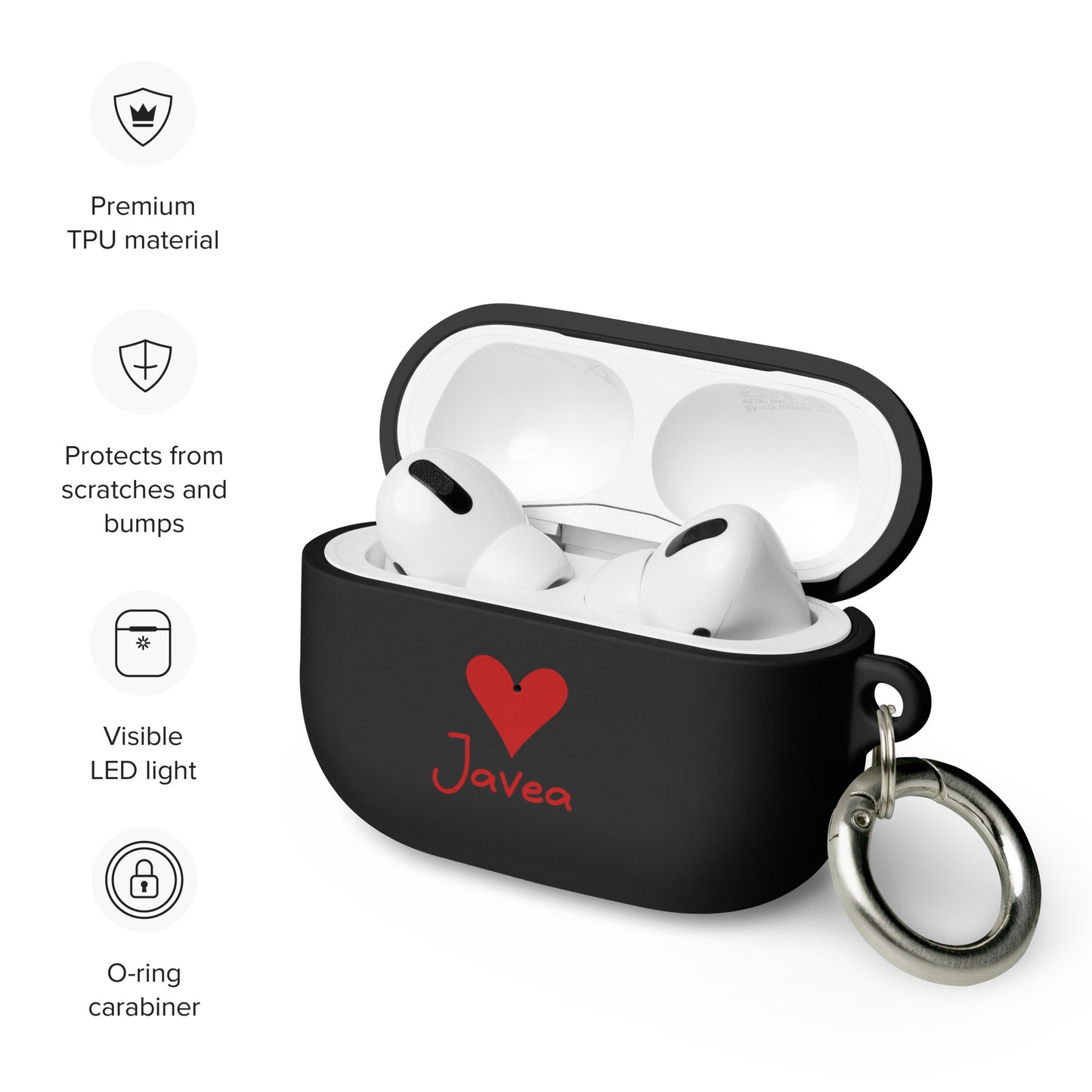 Javea Heart AirPods Case - Protect Your AirPods with Costa Blanca Rubber Case for AirPods®