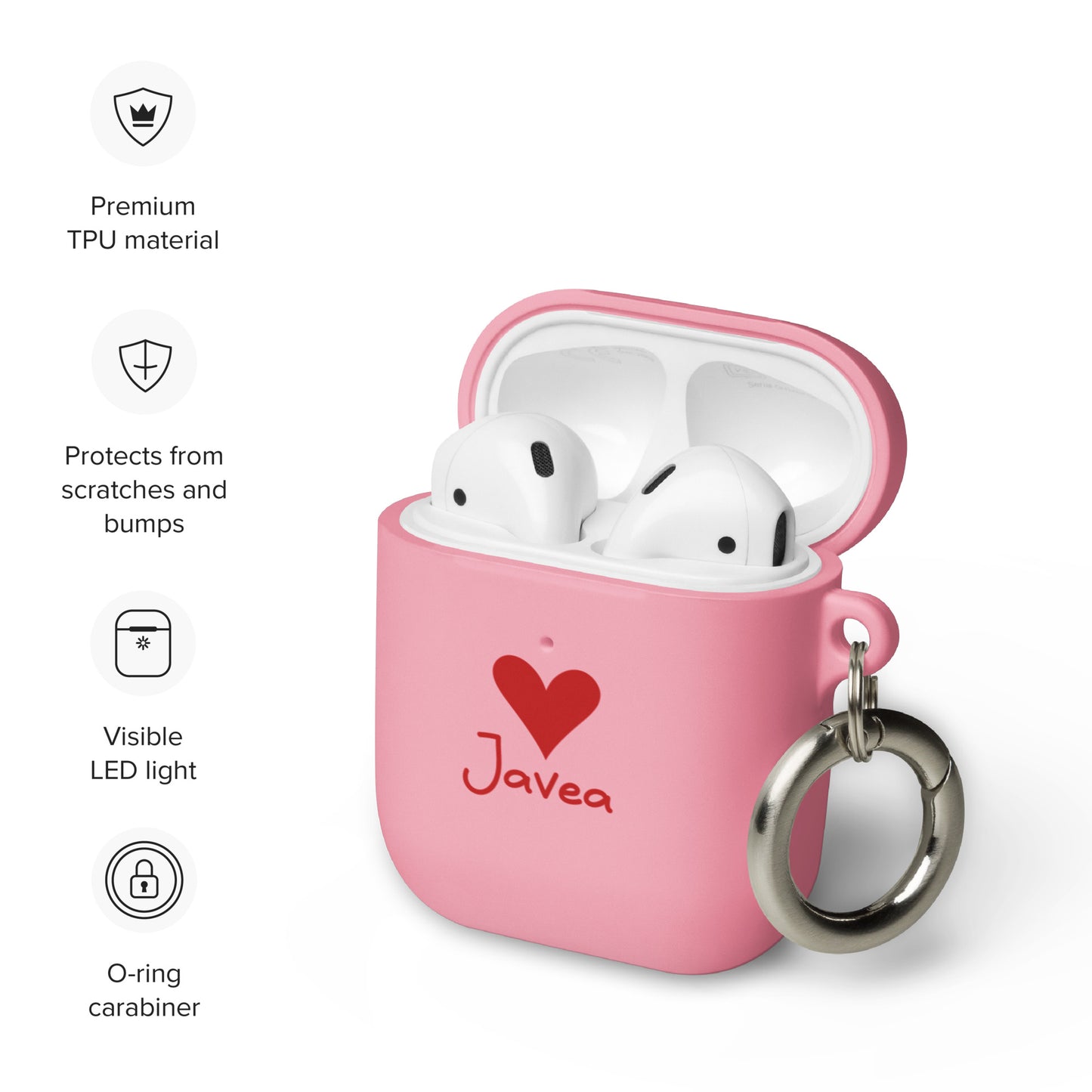 Javea Heart AirPods Case - Protect Your AirPods with Costa Blanca Rubber Case for AirPods®