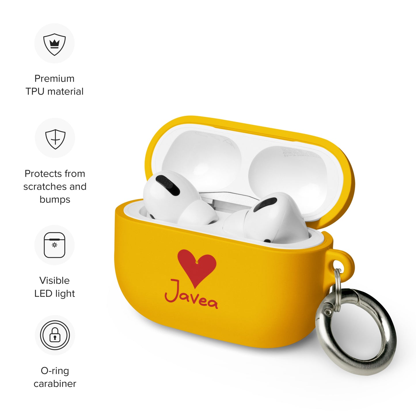 Javea Heart AirPods Case - Protect Your AirPods with Costa Blanca Rubber Case for AirPods®