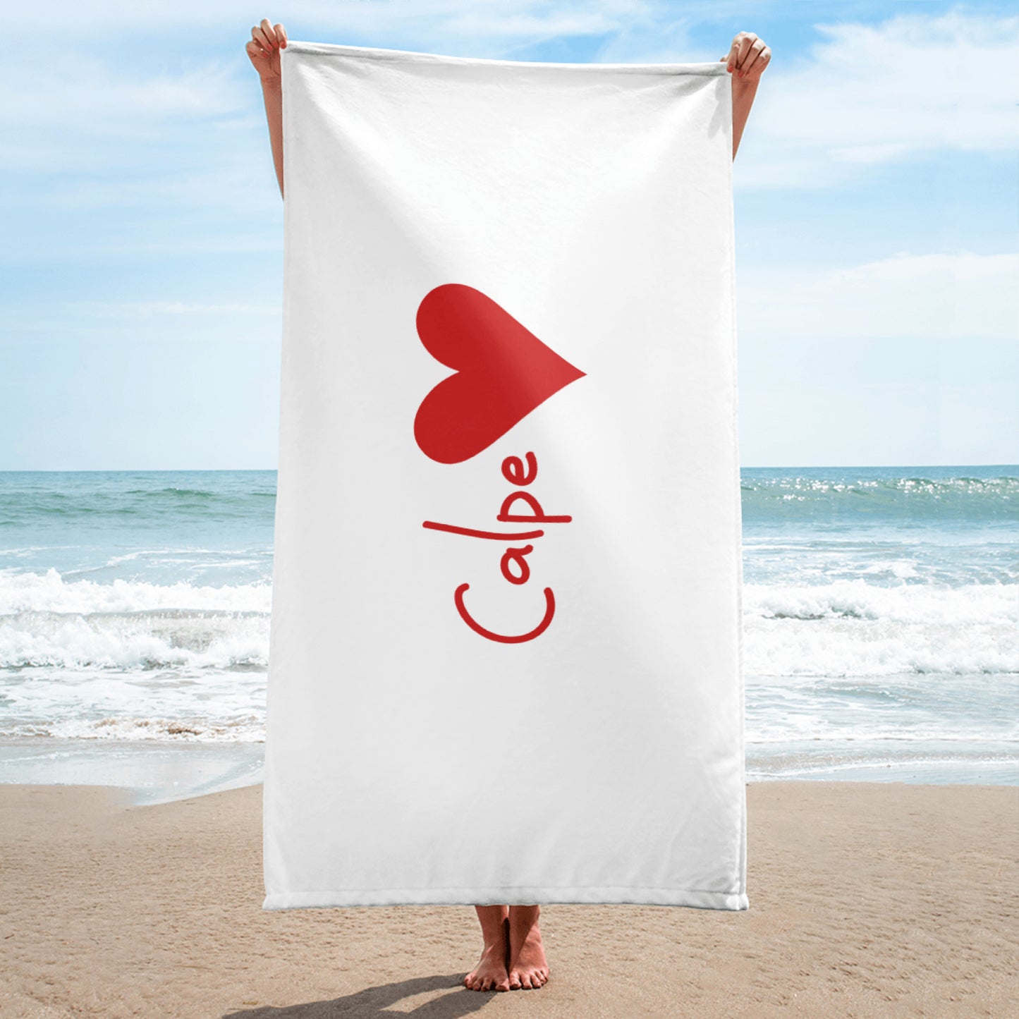 Calpe Heart Towel - Elegant Costa Blanca Beach Towel