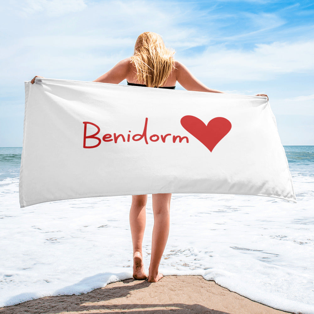 Benidorm Heart Towel - Stylish Costa Blanca Beach Towel