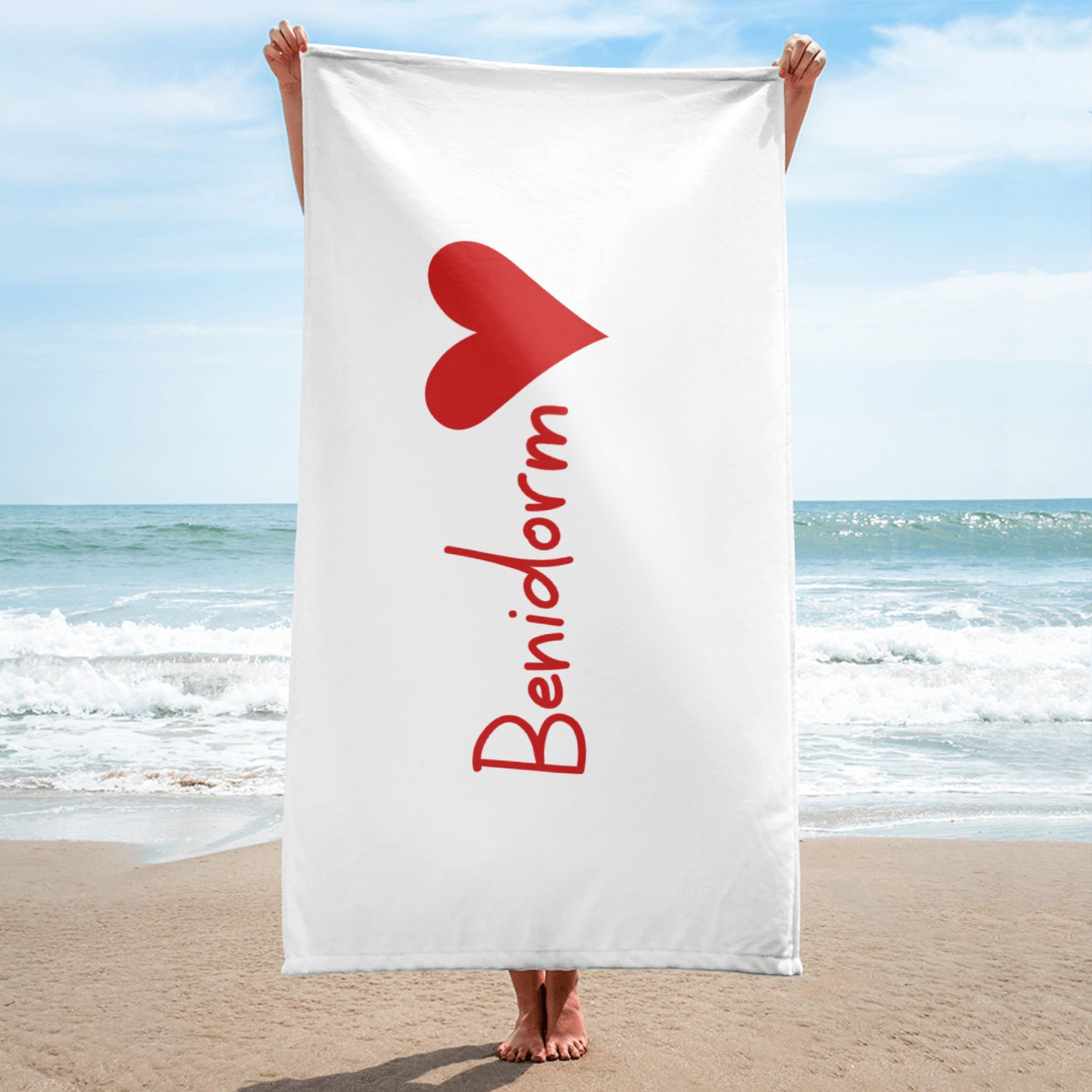 Benidorm Heart Towel - Stylish Costa Blanca Beach Towel