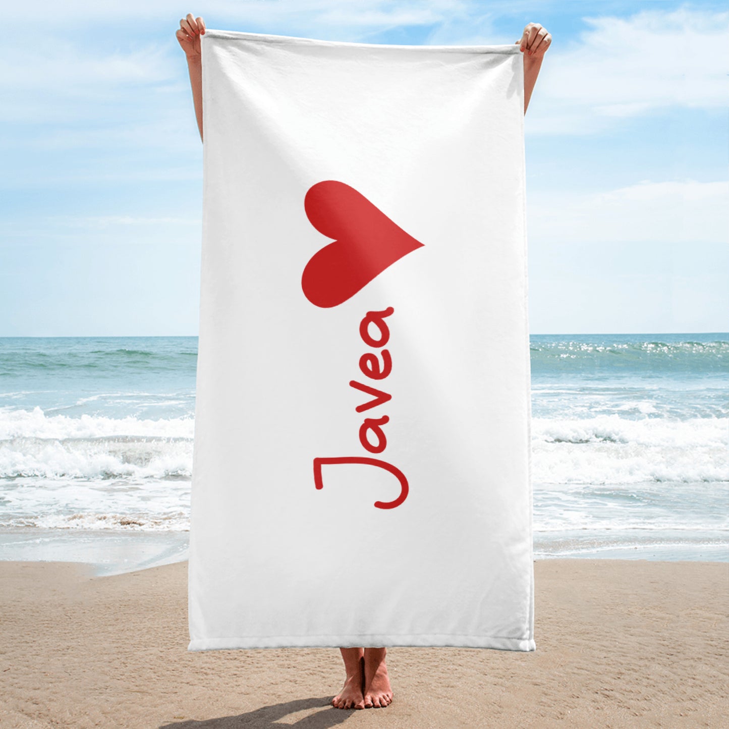 Javea Heart Towel - Stylish Costa Blanca Beach Towel