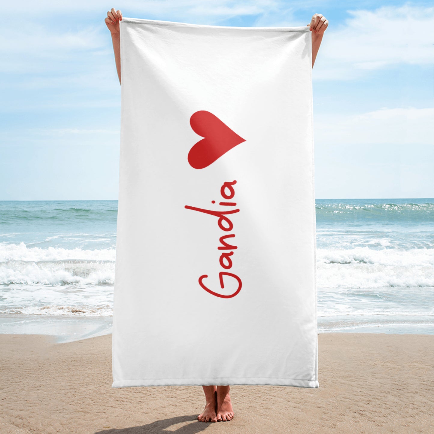 Gandia Heart Towel - Stylish Costa Blanca Beach Towel